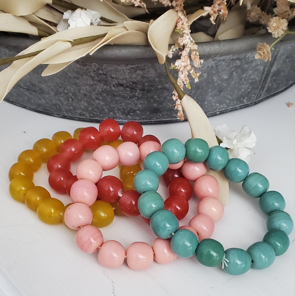 Four Beaded Stretch Stackable Bracelets - image 1